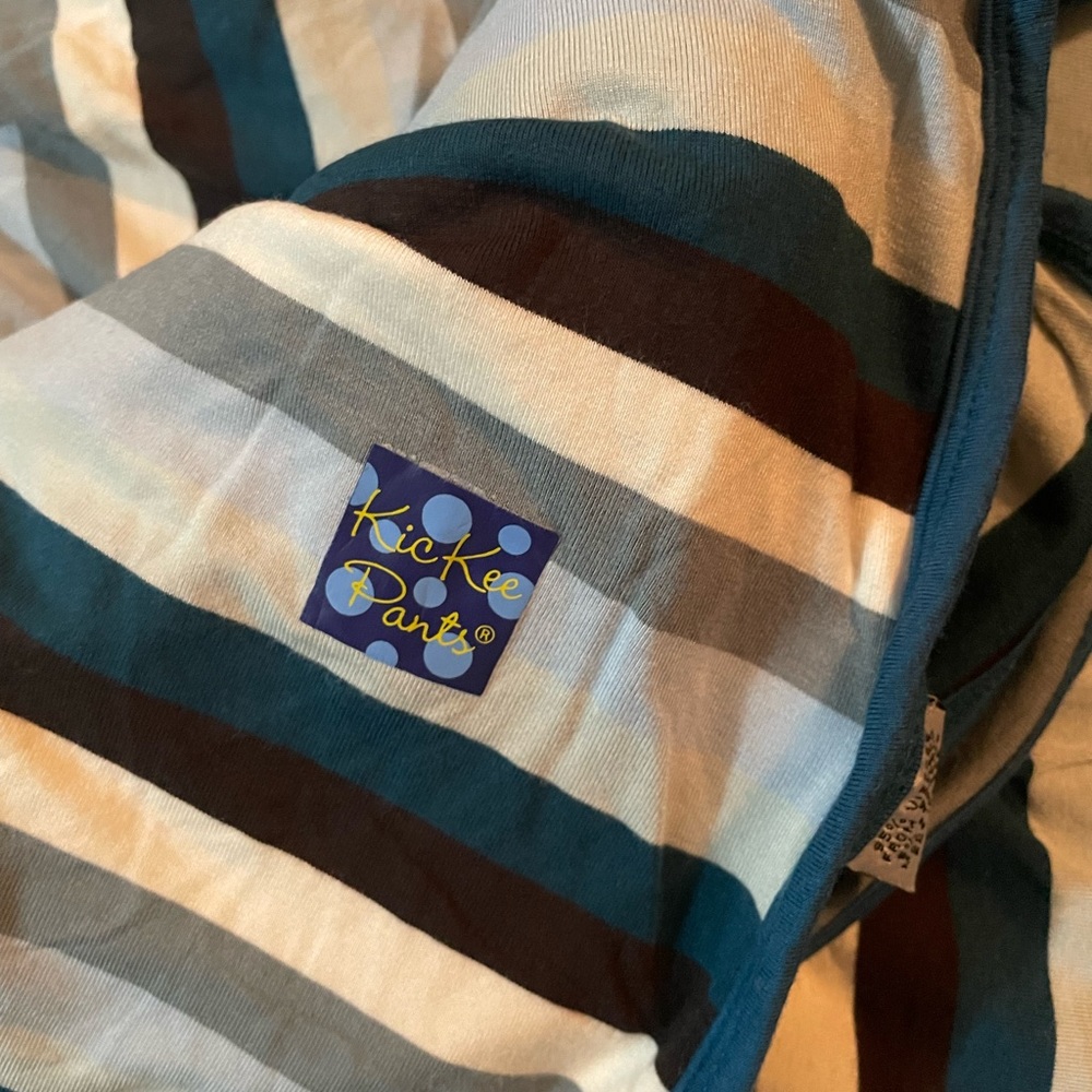 Kickee pants Meteorology striped toddler blanket in EEUC.